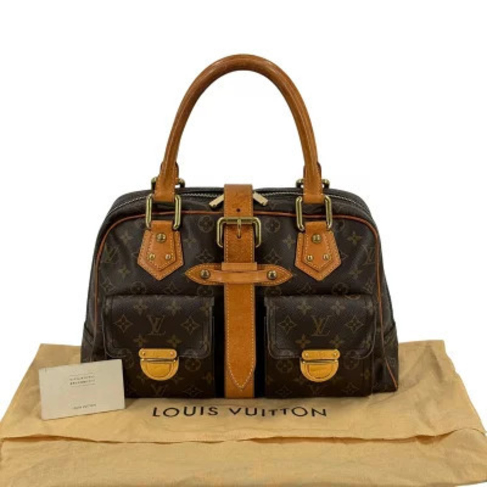 Louis Vuitton Manhattan Monogram Canvas Top Handle Bag Brown